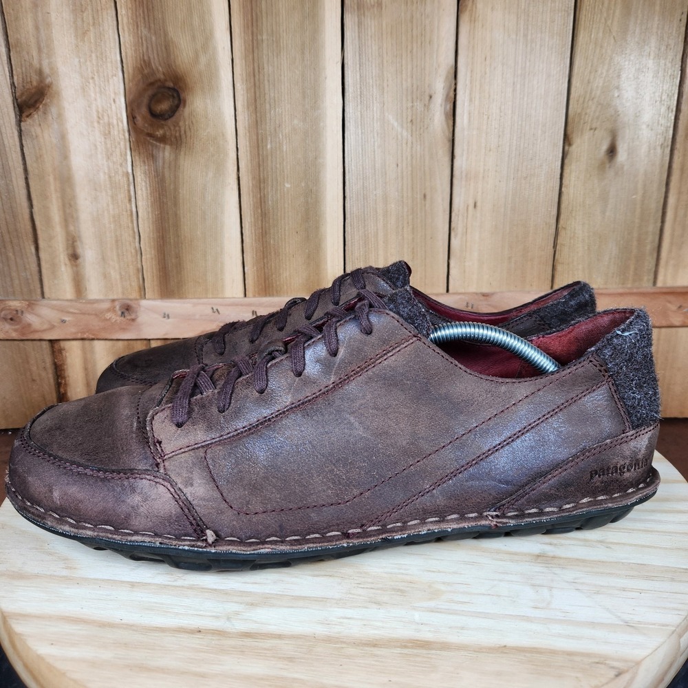 Patagonia Banyan Lace Shoes Mens Size 12 Leather Casual Performance Espresso
